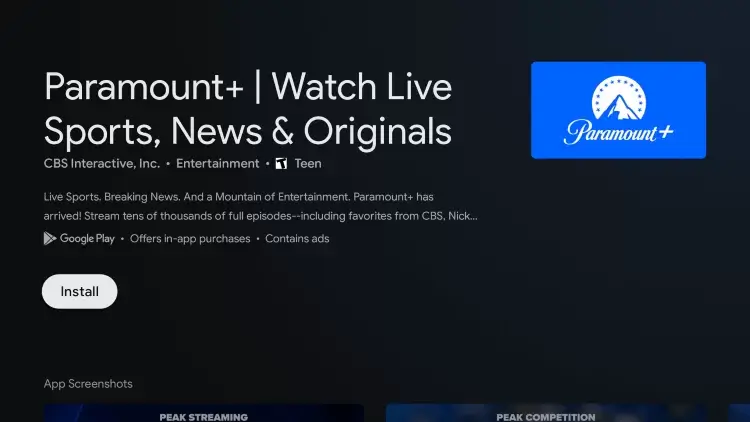 Paramount Plus on Google TV