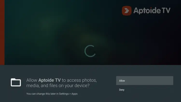 Allow Aptoide TV