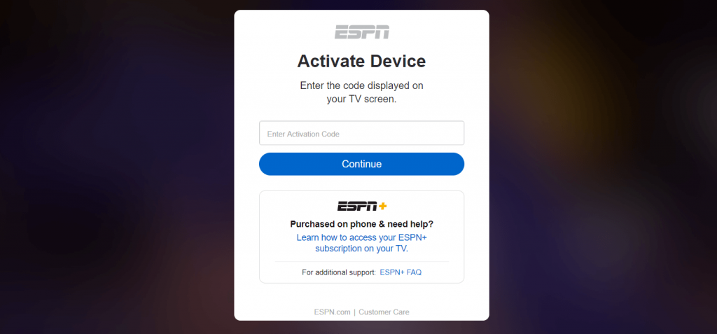 enter the activation code to activate UFC on Google TV