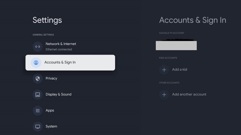 Account and Sign In