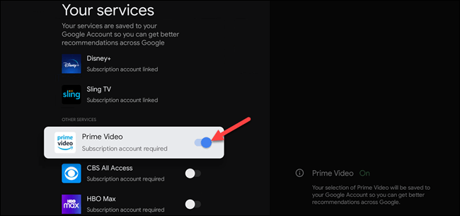 enable the toggle to Customize Google TV Home screen