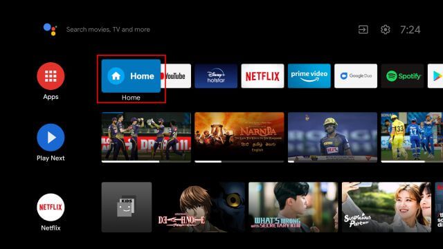 launch home screen launcher to install Google TV on Android TV