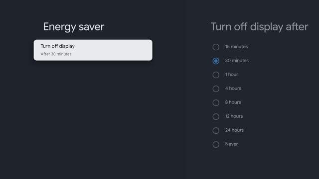 energy saver is one of the best Google TV tips