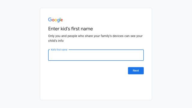 enter the name of your kid to set up a kids profile on google tv