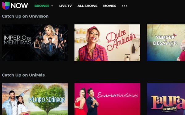 stream the Univision movies and shows on Google TV 