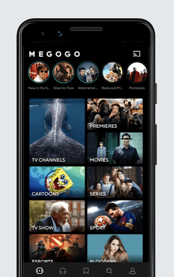 click the cast icon to watch MEGOGO on Google TV