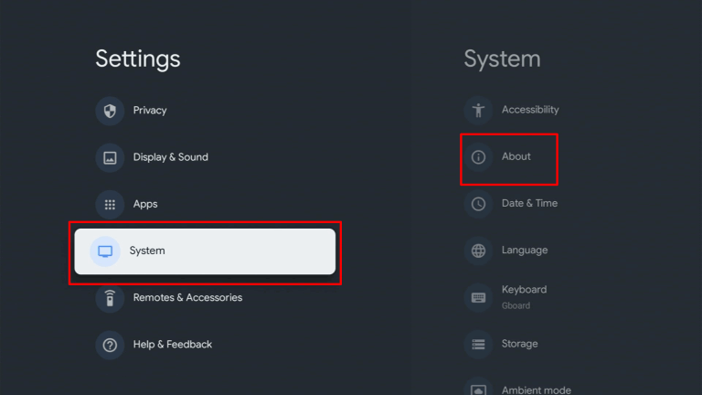 click system under settings