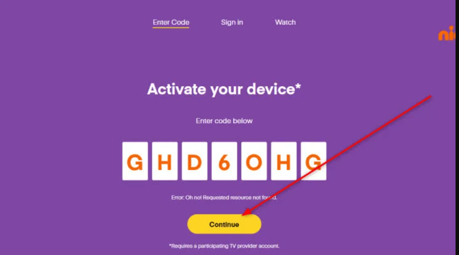 enter the activation code to activate the app