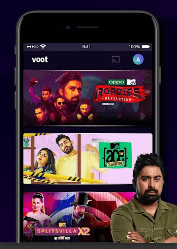 click the cast icon to watch Voot on google tv