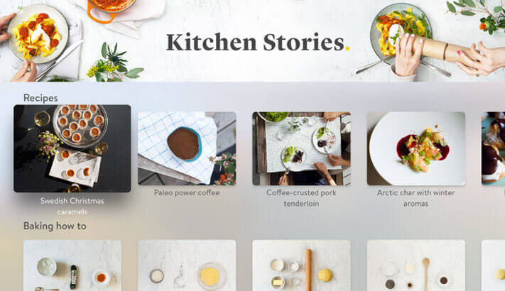 start to learn cooking from Kitchen Stories on Google TV