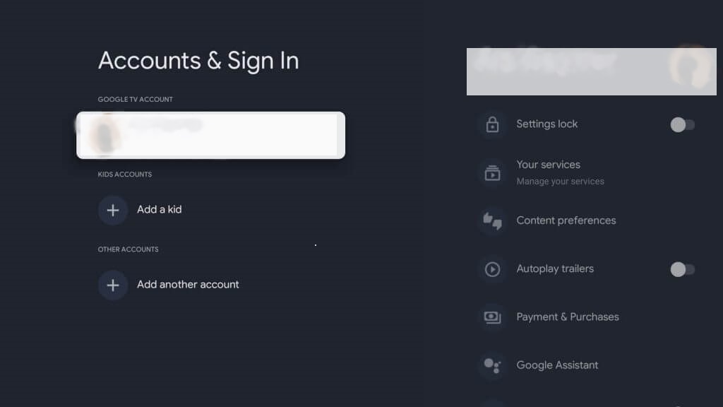 click add another account on the screen