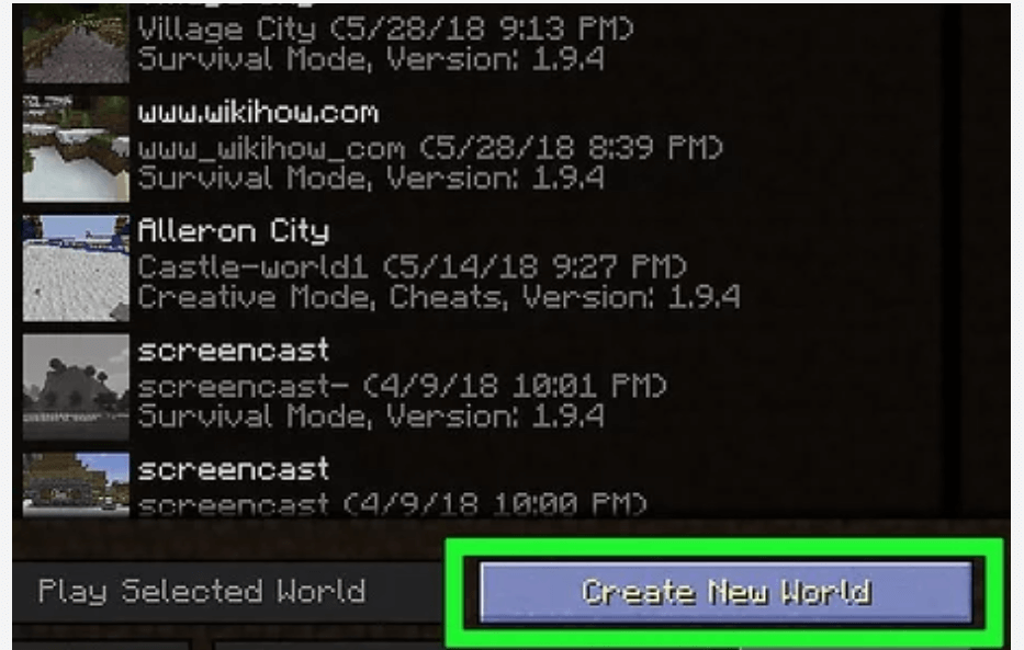 click on create new world to play Minecraft on Google TV