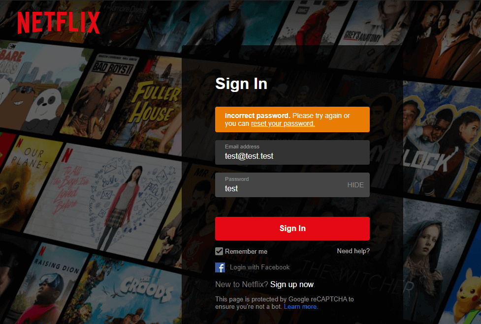 Sign in on netflix