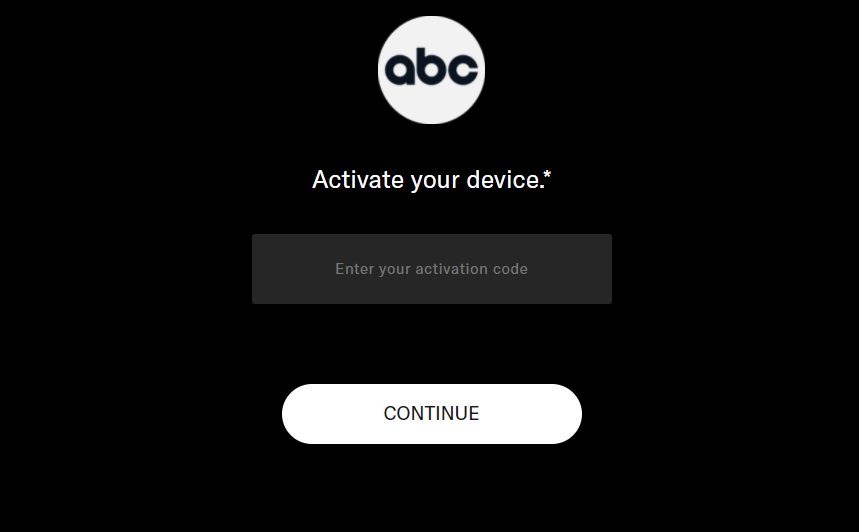 enter the activation code to activate abc  app 