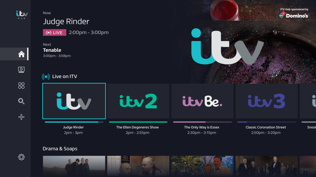 start streaming from ITV Hub on google tv