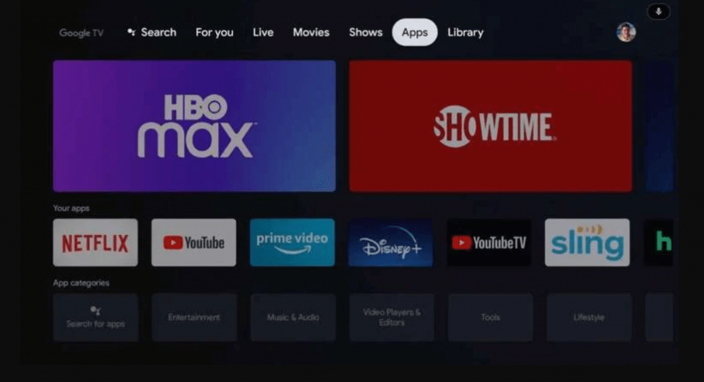 click apps to install archos on google tv 