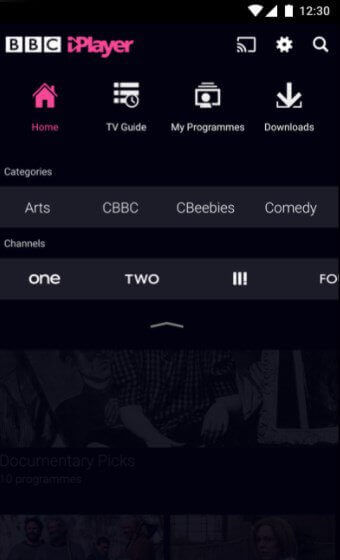 tap the cast icon to watch bbc one on google tv 