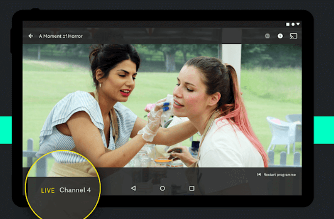 tap the cast icon to watch channel 4 on google tv 