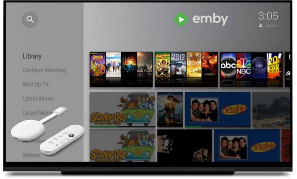 install and use emby on google tv