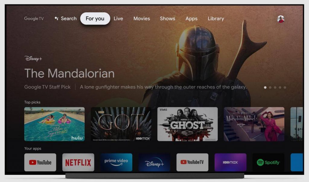 tap search to install apps on google tv 