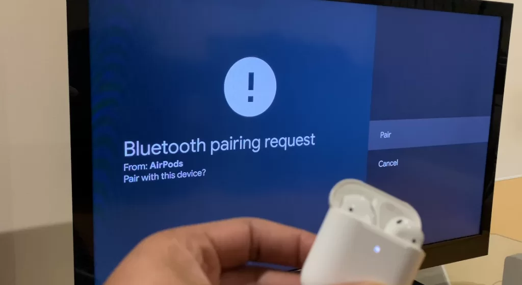 Tap Pair to connect your AirPods with Google TV