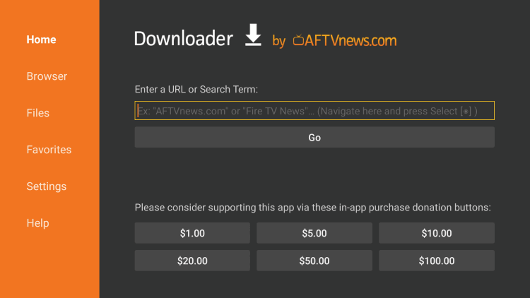 enter the download link of the browser 