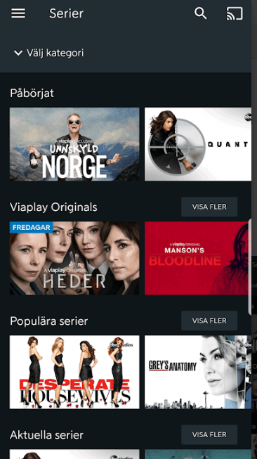 tap the cast icon to watch Viaplay on Google TV