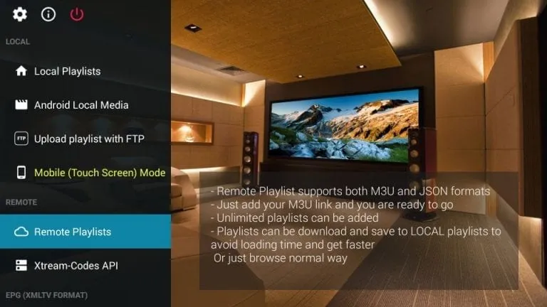 Click Remote Playlists on GSE Smart IPTV