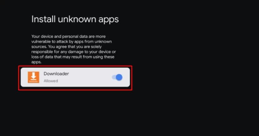 Enable downloader to install the HBO GO app