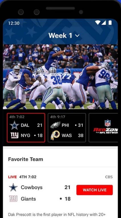 superbowl on NFL android app