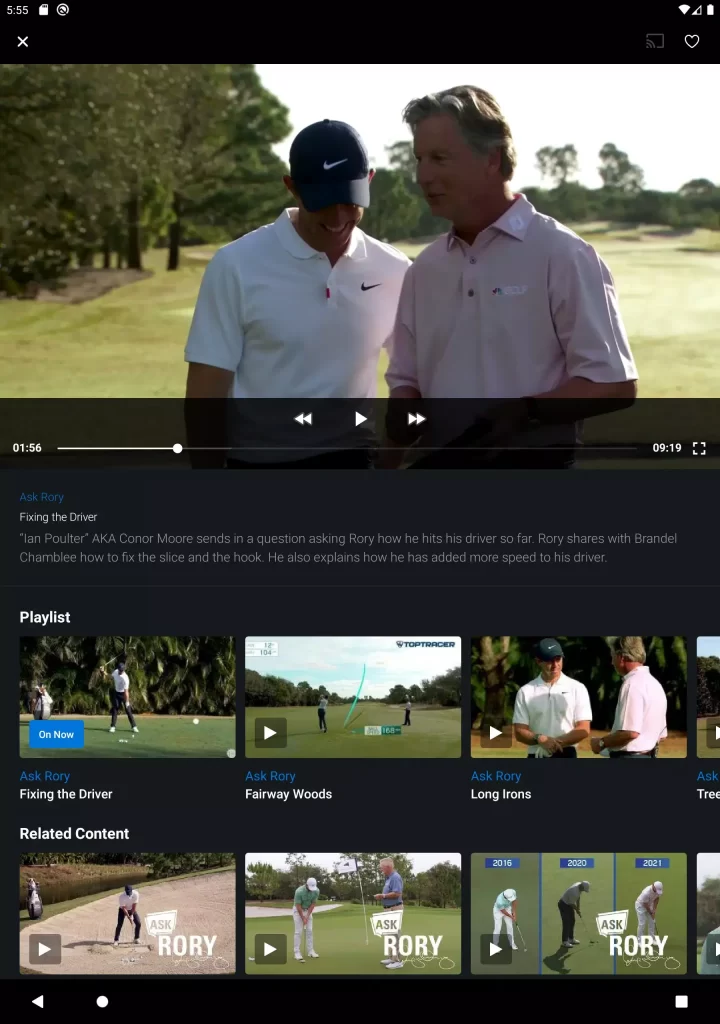  Cast GolfPass on Google TV