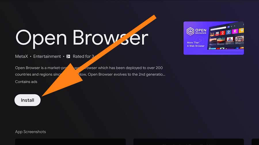  Install Open Browser on Google TV