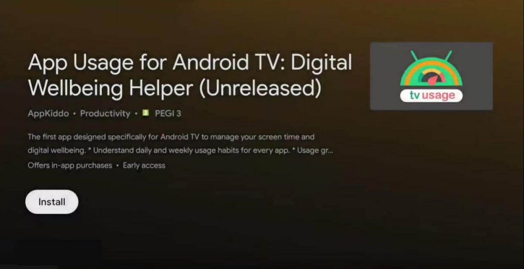 Install tvusage on Google TV