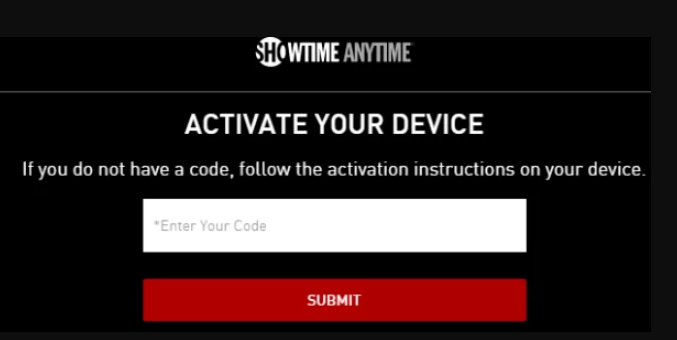 Activate the Showtime app