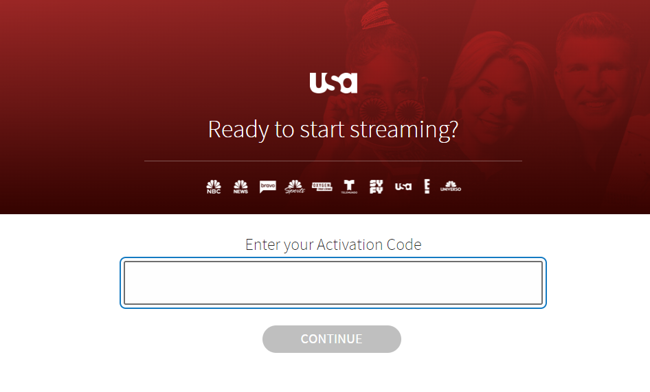 Select the Continue button to activate USA Network on Google TV
