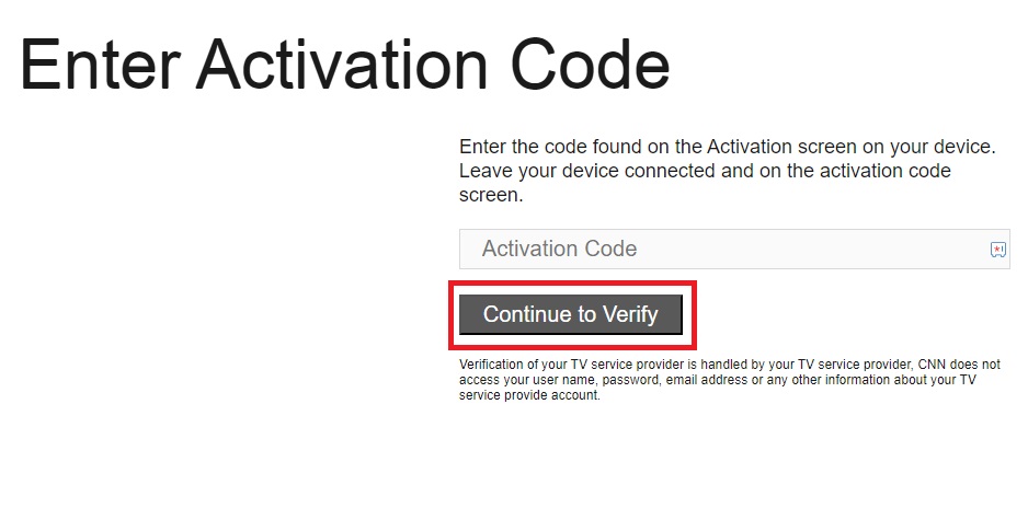 Enter the code and tap on Continue to Verify 